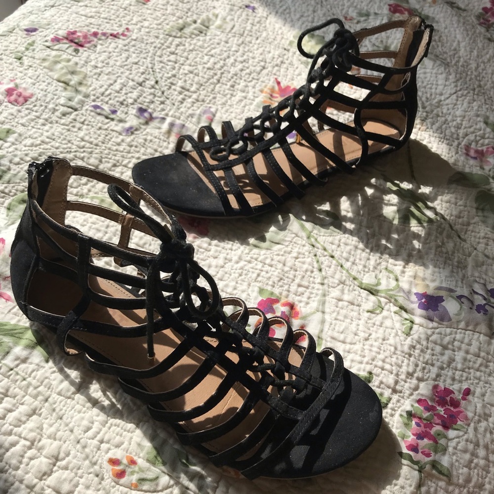 Black gladiator sandals